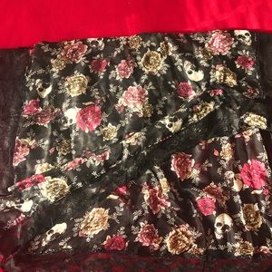 Torrid skull and roses scarf